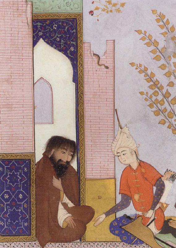 unknow artist Sultan Muhmud of Ghazni depicted as a young Safavid prince visiting a hermit